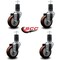Service Caster 3.5'' Maroon Poly Wheel Swivel 1-5/8'' Expanding Stem Caster Set, 4PK SCC-EX20S3514-PPUB-MRN-158-4 - alternate 3